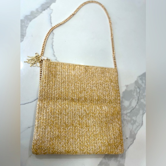 Stella & Dot Waverly Metallic Raffia Clutch/Crossbody - Picture 3 of 4